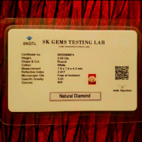 Certified  Natural Diamond 1.00 cts White 'D' Color Round Cut VVS1 Diamond - Picture 4 of 4